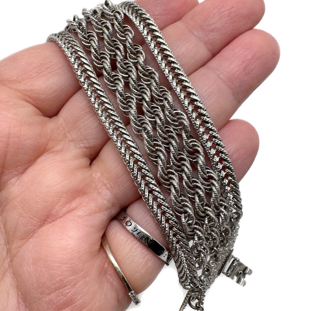 Monet Multi-Chain Silvertone Textured Bracelet - Picture 6 of 13